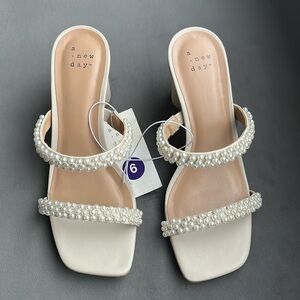 LAST ONE! A New Day Audra Pearl Mule Heels Size 6
